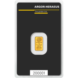 Sztabka Złota 1 gram  ARGOR - HERAEUS LBMA